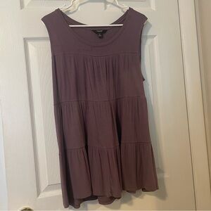 Lavender Girly Vera Wang Flowy Ruffle Tiered Tank